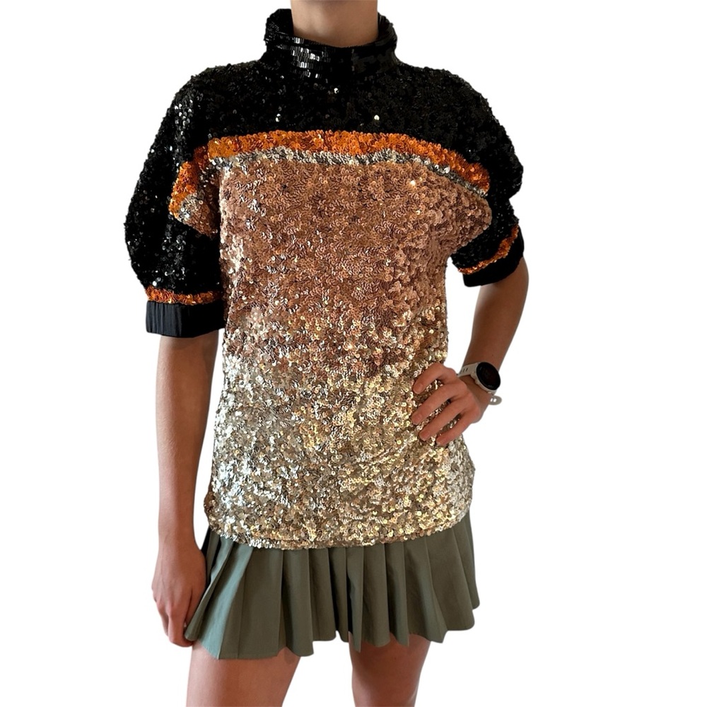 MICHEL KLEIN Sequin Colorblock Top🌸